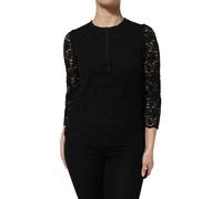 Dolce & Gabbana Black Nylon Lace Long Sleeve Blouse Top - IT42|M