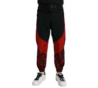 Dolce & Gabbana Black Red Leopard Print Nylon Jogger Pants - IT56 | XXL