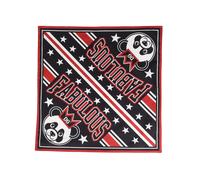 Dolce & Gabbana Black Red Panda Cotton Square Foulard 50.5cm x 50cm Scarf