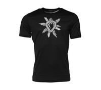 Dolce & Gabbana Black Sacred Heart Cotton Crew Neck T-shirt - IT44 | XS