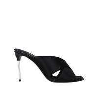 Dolce & Gabbana Black Satin Stiletto Heel Sandals - EU37/US7