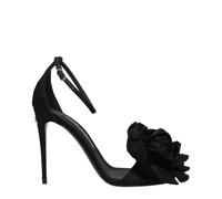 Dolce & Gabbana Black Satin Stiletto Heel Sandals - EU40/US10