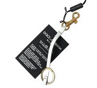 Dolce & Gabbana Black Silicone DG Logo Gold Brass Keychain