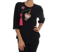 Dolce & Gabbana Black Silk Fairy Tale Top Crystal Blouse - IT38 | S