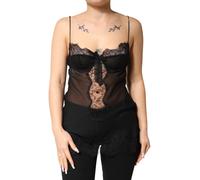 Dolce & Gabbana Black Silk Floral Lace Chemise Lingerie Top - IT2 | S