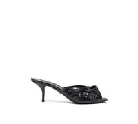 Dolce & Gabbana Black Snake Skin Platform Sandals - EU37.5/US7.5