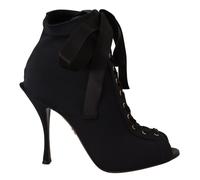 Dolce & Gabbana Black Stretch Short Ankle Boots Shoes - EU36/US5.5