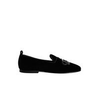 Dolce & Gabbana Black Velvet Crystal Crown Loafers Formal Dress Shoes - EU41/US8