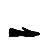Dolce & Gabbana Black Velvet Slip On Loafers Formal Shoes - EU45/US12
