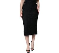 Dolce & Gabbana Black Virgin Wool Pencil Cut Midi Skirt - IT36 | XS