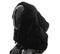 Dolce & Gabbana Black Weasel Fur Crochet Hood Scarf Hat