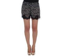 Dolce & Gabbana Black White Floral Lace Silk Sleepwear Shorts - IT3 | M