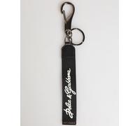 Dolce & Gabbana Black White Polyester DG Logo Silver Men Keychain Keyring