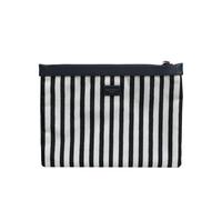 Dolce & Gabbana Black White Striped Logo Plaque Clutch Borse Pouch Bag