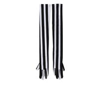 Dolce & Gabbana Black White Stripes Nylon Elbow Length Women Gloves - 7|S