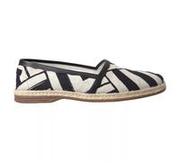 Dolce & Gabbana Black White Stripes Slip On Espadrille Shoes - EU42.5/US9.5