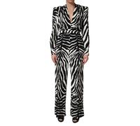 Dolce & Gabbana Black White Viscose Zebra Pattern Jumpsuit - IT40|S