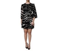 Dolce & Gabbana Black White Zebra A-line Sheath Mini Dress - IT40|S