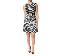Dolce & Gabbana Black White Zebra Sleeveless A-line Dress - IT40|S