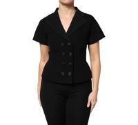 Dolce & Gabbana Black Wool Double Breasted Coat Jacket - IT40|S