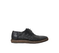 Dolce & Gabbana Black Woven Goat Leather Lace Up Derby Shoes - EU45/US12