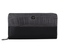 Dolce & Gabbana Black Zip Around Continental Clutch Leather Wallet