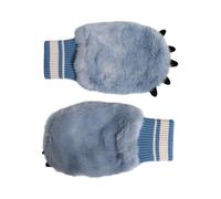 Dolce & Gabbana Blue Acrylic Knitted Fur Wrist Mitten Gloves - One Size