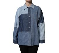 Dolce & Gabbana Blue Cotton Button Up Collared Long Sleeve Top - IT38 | XS
