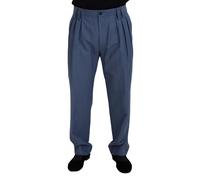 Dolce & Gabbana Blue Linen Chino Men Formal Pants - IT48 | M