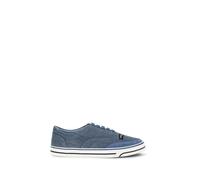 Dolce & Gabbana Blue Linen Low Top Sneakers - EU41.5/US8.5