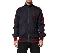 Dolce & Gabbana Blue Red Striped Logo Plaque Full Zip Jacket - IT48 | M