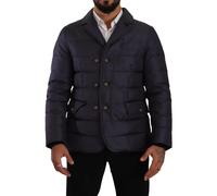 Dolce & Gabbana Blue Silk Goat Coat Blouson Winter Jacket - IT46 | S