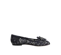 Dolce & Gabbana Blue Taormina Lace Crystals Flats Shoes - EU34/US4