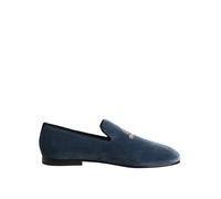 Dolce & Gabbana Blue Velvet DG Logo Loafers Formal Shoes - EU43/US10