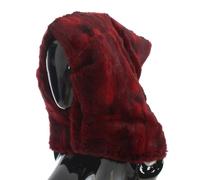 Dolce & Gabbana Bordeaux Hamster Fur Crochet Hood Scarf Hat