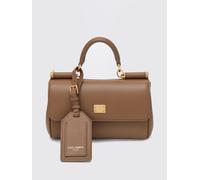 DOLCE & GABBANA Borsa a mano mini My Sicily in pelle con charm logato OS Marrone