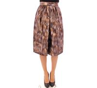 Dolce & Gabbana Brown Floral Silk Straight Full Skirt - IT42|M