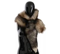 Dolce & Gabbana Brown Fox Tail Fur Shawl Neck Wrap Cover Collar Scarf