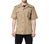 Dolce & Gabbana Brown Graphic Print Short Sleeves Shirt - IT37 | XS