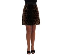 Dolce & Gabbana Brown Leopard Print Silk A-Line Skirt - IT40|S