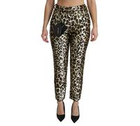 Dolce & Gabbana Brown Leopard Sequined High Waist Pants - IT46|XL