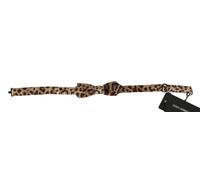 Dolce & Gabbana Brown Leopard Silk Adjustable Neck Papillon Men Bow Tie