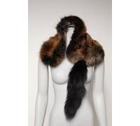 Dolce & Gabbana Brown Red Fox Fur Neck Warmer Winter Scarf
