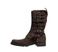 Dolce & Gabbana Brown Suede Leather Combat Ankle Boots Shoes - EU44/US11