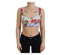 Dolce & Gabbana - Bustier-Crop-Top floreale con artigianato italiano - - Tops - Donna - Multicolore - S