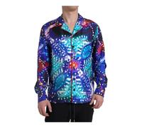 Dolce & Gabbana - Camicia da Pigiama in Seta con Stampa Psichedelica - - Shirts - Uomo - Multicolore - L