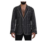 Dolce & Gabbana - Camicia Giacca Pigiama in Seta a Righe Blu - - Jackets - Uomo - Blu - S