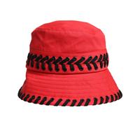 Dolce & Gabbana - Cappello a Secchiello Rosso in Pizzo a Tesa Larga - - Accessories - Donna - Rosso - ONE SIZE