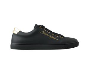 Dolce & Gabbana - Classiche Sneakers in Pelle Nera e Oro - - Shoes - Donna - Nero - 35 1/2 EU