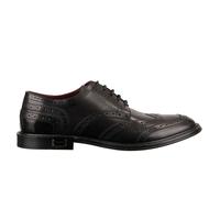 Dolce & Gabbana Corona Dg Metallo Logo Pelle Derby Scarpe Marsala Nero 12516